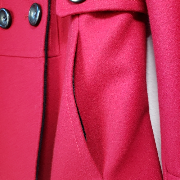 Esprit | Red Wool Double Breasted Peacoat Size S Small - Picture 8 of 13